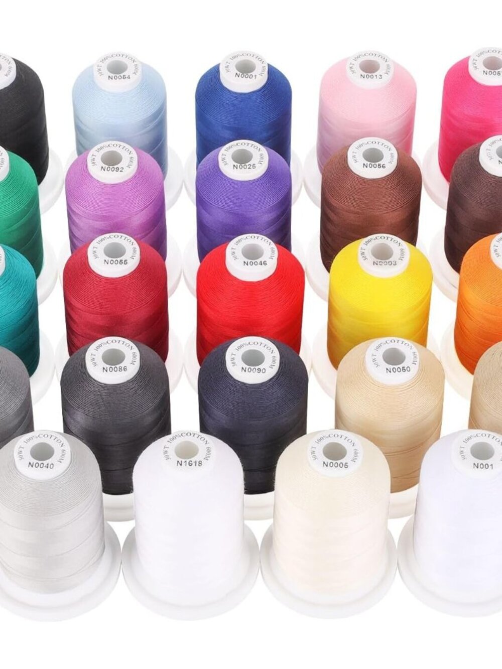 Multi-Purpose 100% Mercerized Cotton Threads -24 Basic Colors